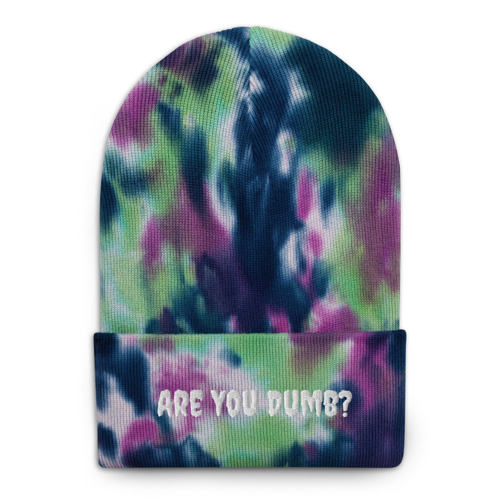 Are You Dumb? Tie-dye beanie